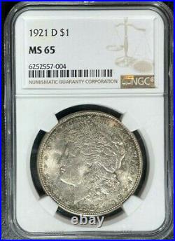 1921-d Morgan Silver Dollar Ngc Ms 65 Beautiful Coin Ref#57-004