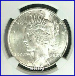 1923-d Peace Silver Dollar Ngc Ms 63 Beautiful Coin Ref#04-017