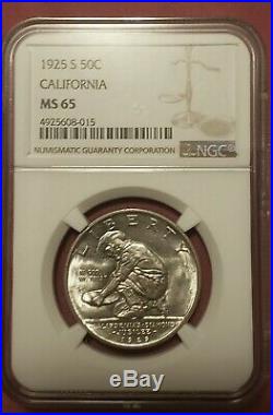 1925 S California Commemorative Half Dollar NGC MS 65 BLAST WHITE BEAUTIFUL COIN