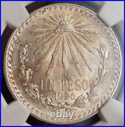 1926, Mexico (2nd Republic). Beautiful Silver Peso Coin. NGC MS-63