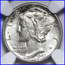 1927-D Mercury Dime NGC AU58 Beautiful PQ Coin! JNAR