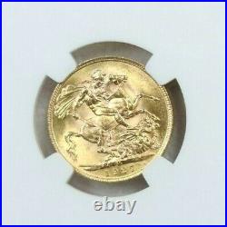 1927 South Africa Gold 1 Sovereign George V Ngc Ms 64 Bright Beautiful Bu Luster