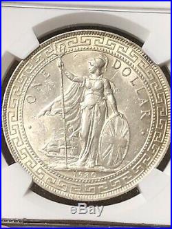 1930 Great Britain Silver Trade Dollar T$1 Ngc Au 58 Beautiful Scarce Coin