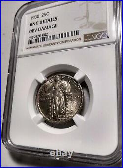 1930 P Standing Liberty Quarter Graded By Ngc Unc Details Nice Beautiful Coin