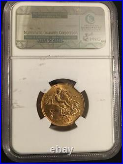 1931-SA South Africa Pretoria Gold Sovereign Coin NGC MS 63, a beauty