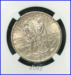 1935 Boone Commemorative Silver Half Dollar Ngc Ms 66 Beautiful Coin