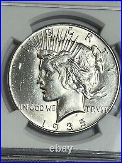 1935 Peace Dollar beautiful coin NGC solid ch bu +