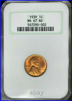 1939 Lincoln Wheat Cent Ngc Ms 67 Rd Beautiful Coin Old Holder