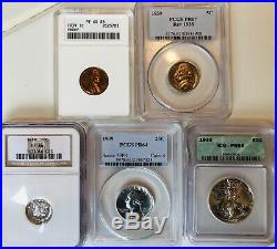 1939 Proof Set PCGS, NGC, ANACS, ICG PR 67 to 64 Beautiful coins look