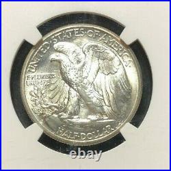 1945-d Walking Liberty Silver Half Dollarngc Ms 66 Beautiful Coin Ref#013