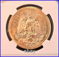 1946 Mexico Gold 50 Pesos G50p Ngc Ms 64+ High Grade Beautiful Non Restrike Date