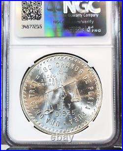 1949 Mexico Silver 1 Onza Casa De Moneda Ngc Ms 64 Key Date Beautiful Bu Coin