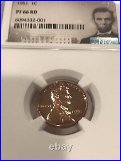 1951 Lincoln Wheat Cent NGC PF66 RD. Beautiful Coin! Free Shipping