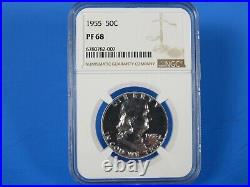 1955 to 1963 P, 9-Coin Set Franklin Half Dollars NGC Pf 68 Beautiful Set