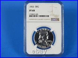 1955 to 1963 P, 9-Coin Set Franklin Half Dollars NGC Pf 68 Beautiful Set #6