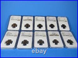 1955 to 1964 P, 10-Coin Set, Jefferson Nickels NGC Pf 69 Beautiful Set