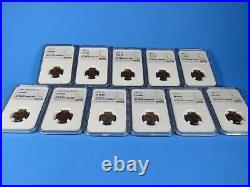 1955 to 1964 P, 11-Coin Set, Lincoln Cents NGC Pf 68 Red Beautiful Set