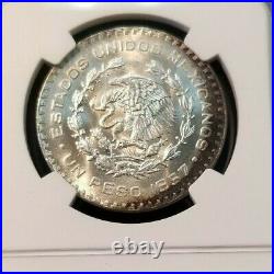 1957 Mexico Silver Un Peso Jose Morelos Ngc Ms 66 Beautiful Coin High Grade
