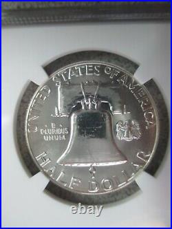 1957 Proof Franklin Half Dollar Ngc Pf 68 Beautiful Silver Coin 50c
