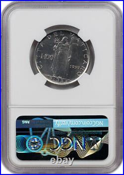 1959 I Vatican 100l Ngc Ms 66 Finest Known Grade Beautiful Coin