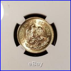 1959 Mexico Gold 10 Pesos Hidalgo Ngc Ms 64 Bright Luster Beautiful Coin