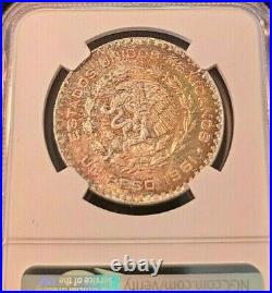 1961 Mexico Silver 1 Peso Jose Morelos Ngc Ms 66 Beautiful Toning Frosty Coin