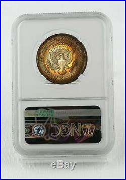 1964 Kennedy Half Dollar Ngc Ms 65 Beautiful Multi Color Toned Coin #a14