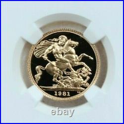 1981 Great Britain Gold 1 Sovereign Ngc Pf 69 Ultra Cameo High Grade Beauty