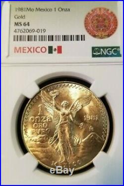 1981 Mexico Gold 1 Onza Libertad Ngc Ms 64 Beautiful Blazing Luster Great Coin