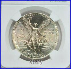 1984 Mexico Silver Libertad 1 Onza Ngc Ms 66 Beautiful Color Toning Gem Bu Coin