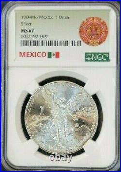1984 Mexico Silver Libertad 1 Onza Ngc Ms 67 Pq Gem Bu Beauty Stellar Luster