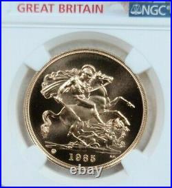 1985 Great Britain Gold 5 Sovereign Ngc Ms 69 Pq High Grade Beautiful Coin