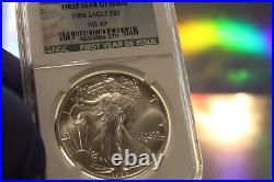 1986 $1 American Silver Eaglengc Ms691st Year Beauty! Make Me An Offer! ++