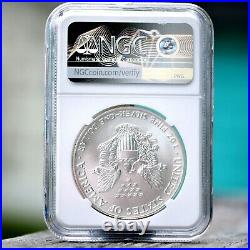 1986 American Silver Eagle 1st Year $1 Dollar NGC MS70. Brown Label Beauty