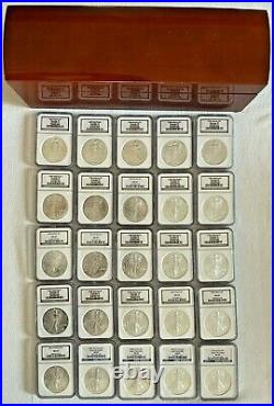 1986 thru 2010 Silver Eagle NGC MS69 25 coins with Beautiful Rosewood Box