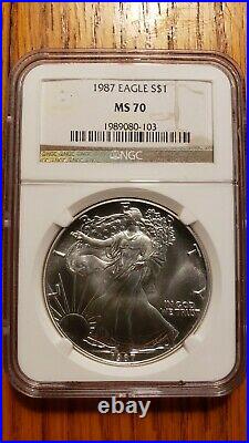 1987 American Silver Eagle NGC MS70 Beautiful NO SPOTS! $950 REDUCED! $925
