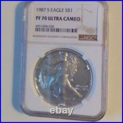 1987 S silver eagle PF Ultra cameo70 NGC Getting hard to find. A real beauty