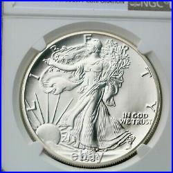 1989 American Silver Eagle 4th Year $1 Dollar NGC MS70. Brown Label Beauty