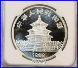 1989 China Silver 10 Yuan S10y Panda Ngc Ms 69 Blazing Luster Pq Beautiful Coin