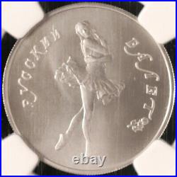1991 Russia 5R Palladium Coin Beautiful Ballerina NGC MS70 Modern Antique Coin