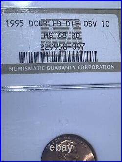 1995 Double Die Obverse Lincoln Cent Beautiful Ngc Ms68 Rd Amazing High End Coin