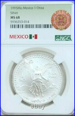 1995 Mexico Silver Libertad 1 Onza Ngc Ms 68 Gem Bu Beautiful Great Coin