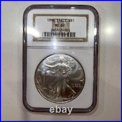 1996 Silver Eagle NGC MS 69 BEAUTIFUL COIN