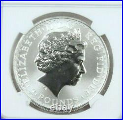 1999 Great Britain Silver 2 Pounds Britannia Ngc Ms 69 Scarce High Grade Beauty