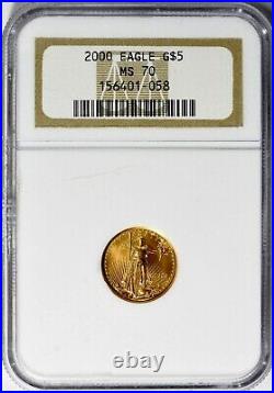 2000 American Gold Eagle $5 Ngc Ms 70 An Exquisite Work Of Art, Beautiful