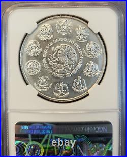 2001 Mexico Silver 5 Pesos S5p Jaguar Ngc Ms 66 Very Scarce Beautiful Gem Coin