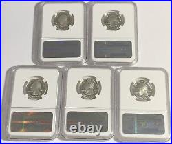 2005 S Ngc Pf70 Ultra Cameo Silver Proof 5 Coin Quarter Set Kansas Ca Mn Or Wv