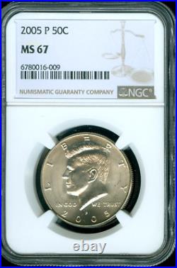 2005-p Kennedy Half Dollar Ngc Ms67 Beautiful Amazing Detailed Coin #a