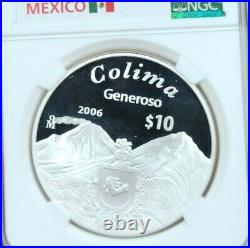 2006 Mexico Silver 10 Pesos Colima Ngc Pf 69 Ultra Cameo Scarce Beautiful Coin