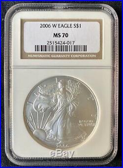 2006-W Burnished 1 Oz Silver American Eagle NGC MS-70 SPOTLESS BEAUTY